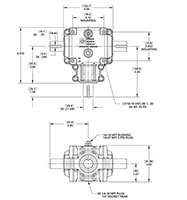 Dimensional Drawing for 100 Series Gear Drives