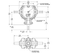 Dimensional Drawing for 200 Series Gear Drives