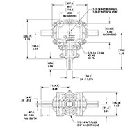 Dimensional Drawing for 500 Series Gear Drives